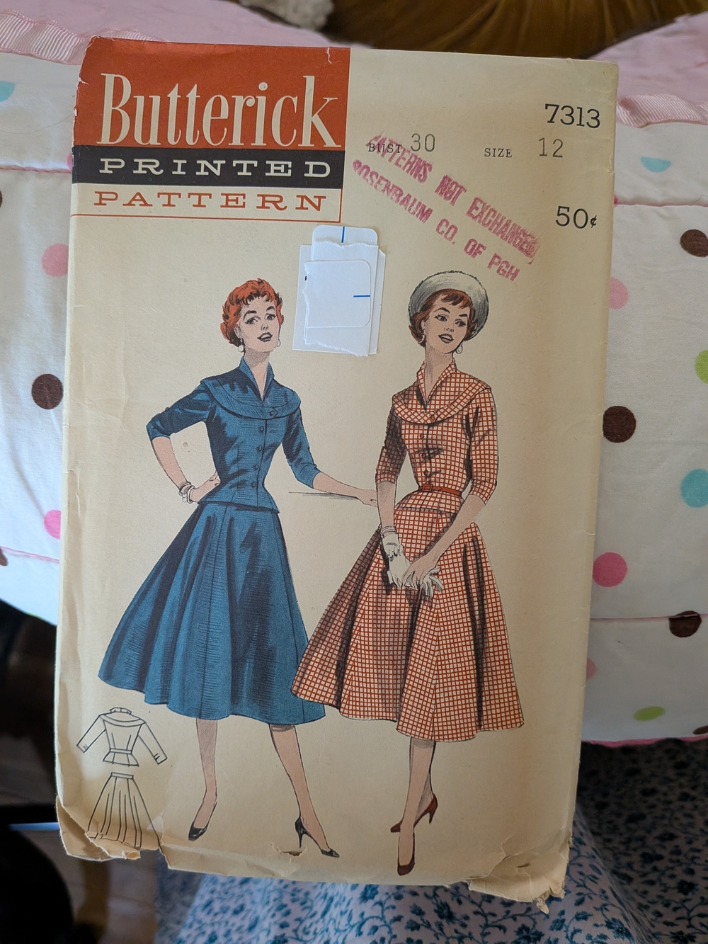 Butterick Vintage Dress Pattern 7313 - Blue & Orange Dresses
